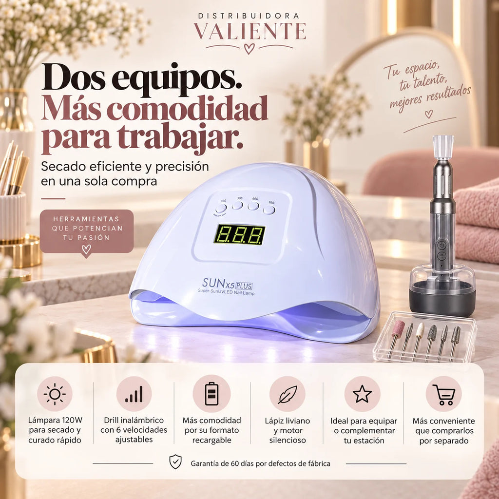 Combo Lámpara 120W + Pulidor Inalambrico 18.000RPM